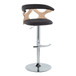 Gardenia - Adjustable Barstool (Set of 2) - Chrome Base & brown Backrest