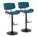 Lombardi - Adjustable Barstool (Set of 2) - Black Base