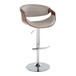 Symphony - Adjustable Barstool (Set of 2) - Chrome Base & Walnut Backrest