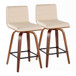 Vasari - 26" Fixed-height Counter Stool (Set of 2) - Beige And Dark Brown