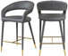 Destiny - Stool - Gray - Faux Leather