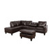 L Shaped Brown Sectional in Synthetic Leather