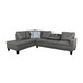 L Shaped Gray Sectional in Synthetic Leather FN08104 by G Furniture