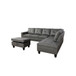 L Shaped Gray Sectional in Synthetic Leather