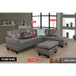 L Shaped Gray Sectional in Synthetic Leather