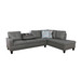 L Shaped Gray Sectional in Synthetic Leather