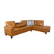 L Shaped Ginger Sectional in Synthetic Leather