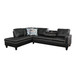 L Shaped Black Sectional in Synthetic Leather FN08101 by G Furniture