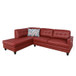 L Shaped Red Sectional in Synthetic Leather FN80816 by G Furniture