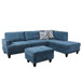 L Shaped Blue Massage Function Sectional