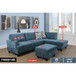 L Shaped Blue Massage Function Sectional