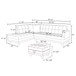 L Shaped Gray Massage Function Sectional