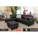 L Shaped Black Massage Function Sectional