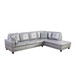 L Shaped Silver Sectional in Synthetic Leather