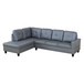 L Shaped Dark Gray Sectional in Synthetic Leather F09516 by G Furniture