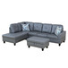 L Shaped Dark Gray Sectional in Synthetic Leather