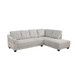 L Shaped Flannel Sectional in Gray