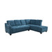 L Shaped Flannel Sectional in Blue