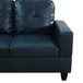 L Shaped Synthetic Leather Sectional in Blue