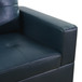 L Shaped Synthetic Leather Sectional in Blue