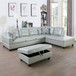 L Shaped Synthetic Leather Sectional in Silver