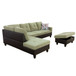 L Shaped Flannel Sectional in Pickle