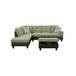 L Shaped Flannel Sectional in Pickle