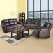 3 Piece Living Room Set Brown Leather Recliner Sofa Set GS2890 by G Furniture