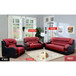 3-Piece Top Leather Living Room Set in Red