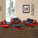 3-Piece Living Room Sofa Set Red G Furniture