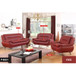 3 Piece Faux Leather Living Room Set in Red