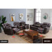 3-Piece Brown Breathing Leather Reclining Set