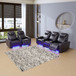 Top Grain Leather Reclining Living Room Set in Dark Brown