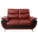 3-Piece Red Living Room Set in Faux Leather