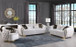 Mila 2 Pcs Living Room Set in White Velvet