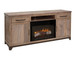 Natural Parota - 70" Electric Fireplace - Brown Cappuccino