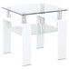 Dyer - Square Glass Top End Table With Shelf - White