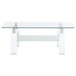 Dyer - Rectangular Glass Top Coffee Table With Shelf - White