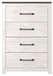 Gerridan - White / Gray - Four Drawer Chest