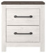 Gerridan - Two Drawer Night Stand - White / Gray