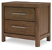 Cabalynn - Light Brown - Two Drawer Night Stand