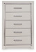 Zyniden - Silver - Five Drawer Chest