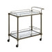 Aditya - Serving Cart - Mirrored & Antique Brass