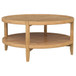 Camillo - Round Solid Wood Coffee Table With Shelf - Maple Brown