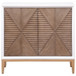 Gretchen - 2 Door Wood Fluted Parquet Cabinet - White And Brown