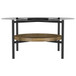 Delfin - Round Glass Top Coffee Table With Shelf - Black / Brown