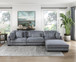 Traverse Gray Sectional In Fabric