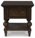 Veramond - Dark Brown - Square End Table