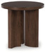 Korestone - Dark Brown - Round End Table