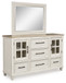 Shaybrock - Antique White / Brown - Dresser And Mirror